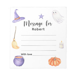 Spooky one halloween birthday time capsule message notepad