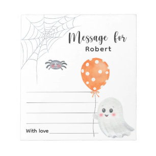 Spooky one halloween birthday time capsule message notepad