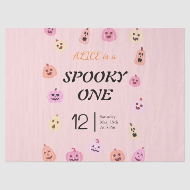 Spooky One Halloween Birthday Tissue Paper (Front)