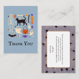 Spooky One Halloween Blue 1st Birthday Thank You Card