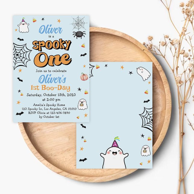 Spooky One Halloween Boy 1st Birthday Invitation (Creator Uploaded)