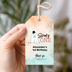 Spooky One Halloween Boys 1st Birthday Party Favou Gift Tags