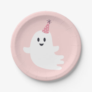 Spooky One Halloween Cute Ghost 1st Birthday  Paper Plate