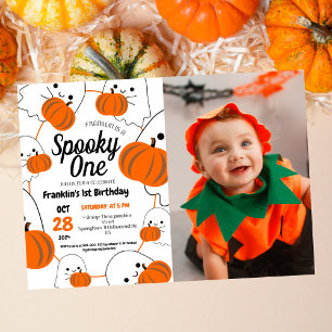 Spooky One  Halloween Cute Ghouls Birthday Party Invitation