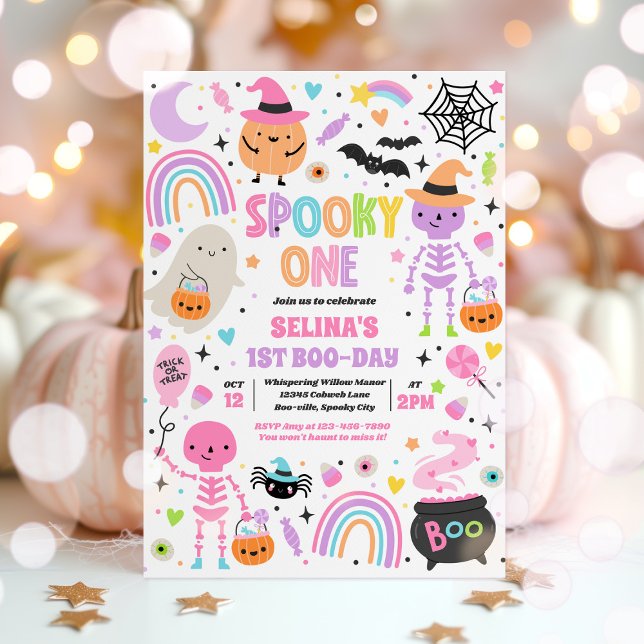 Spooky One Halloween Cuties 1st Birthday Party Invitation (Creator Uploaded)