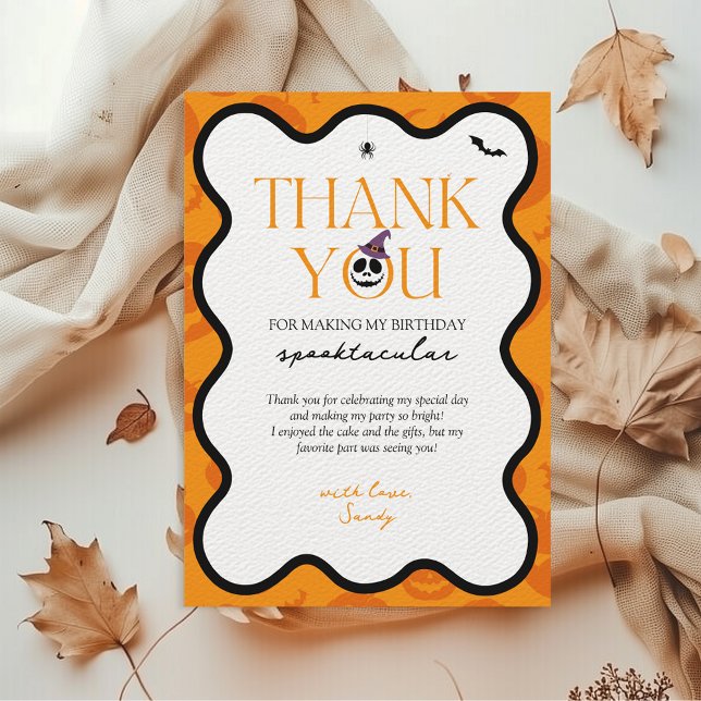 Spooky One Halloween Fall Scary 1st Birthday  Thank You Card (Thank you Spooky One Halloween 1st Birthday )