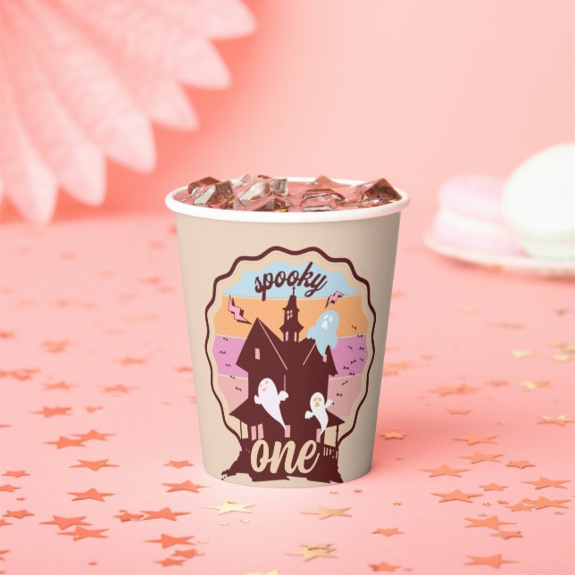 Spooky One Halloween First Birthday Ghost Party Paper Cups (Insitu)