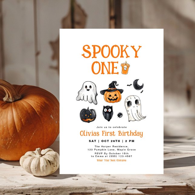 Spooky One Halloween First Birthday Invitation (Creator Uploaded)