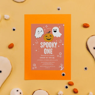 Spooky one Halloween first birthday party Invitati Invitation