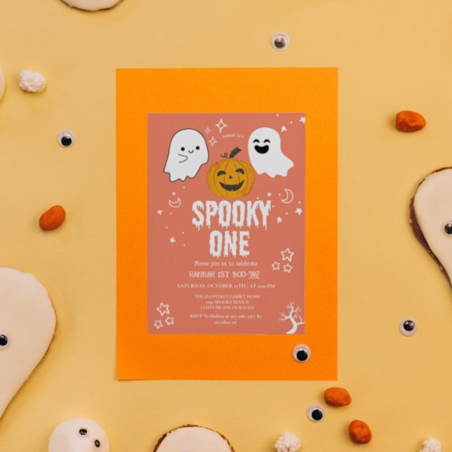 Spooky one Halloween first birthday party Invitati Invitation (Creator Uploaded)