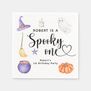 Spooky One Halloween First birthday party Napkin