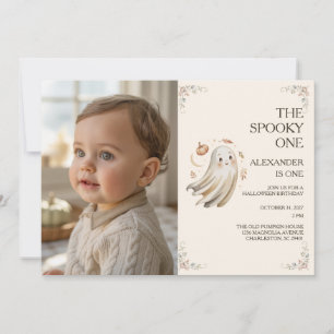 Spooky One Halloween First Birthday Photo Invitation