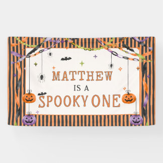 Spooky One Halloween Ghost 1st Birthday Invitation Banner