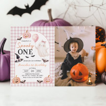 Spooky One Halloween Ghost 1st Birthday Photo