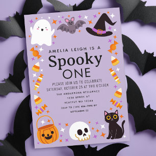 Spooky One Halloween Kids 1st Birthday Invitation