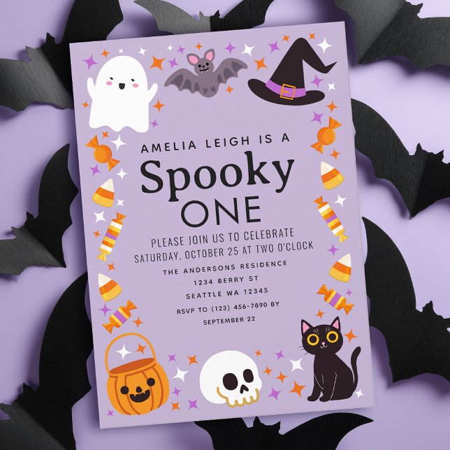 Spooky One Halloween Kids 1st Birthday Invitation (Creator Uploaded)