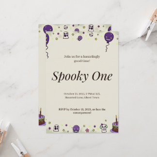 Spooky One Halloween Party custom Invitation