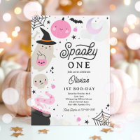 Spooky One Halloween Pink Ghost 1st Birthday Party