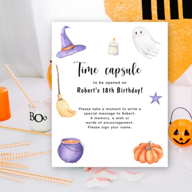 Spooky One Halloween Time Capsule 1st birthday Poster (Creator Uploaded)