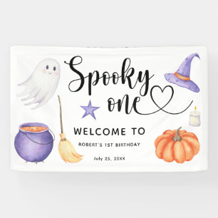 Spooky One Halloween Welcome to 1st Birthday Banner