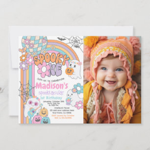 Spooky One Hippie Halloween 1st Birthday Invitation