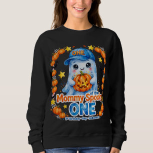 Spooky ONE Mummy Sweatshirt - Blue Ghost Halloween