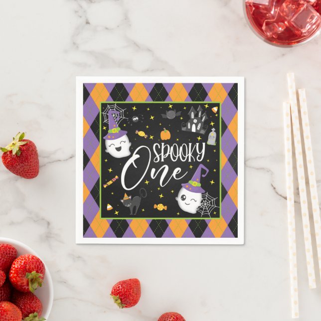 Spooky One Napkin - Blk (Insitu)