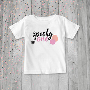 Spooky One Pink First Birthday Baby T-Shirt