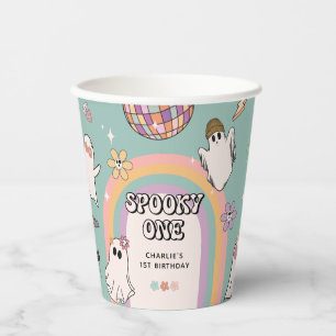 Spooky One Retro Fun Halloween 1st Birthday Party Paper Cups