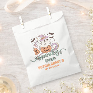 Spooky One Retro Ghost Halloween Birthday Party Favour Bags
