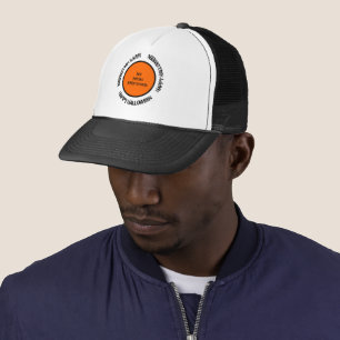 Spooky Orange and Black Typography Happy Halloween Trucker Hat