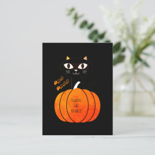 Spooky Orange Black Autumn October Halloween  Postcard