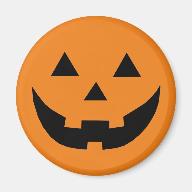 Spooky orange Jack o lantern pumpkin Halloween Magnet (Front)