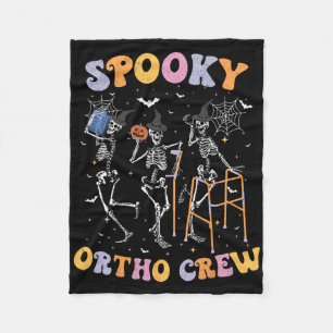 Spooky Ortho Crew Halloween Dancing Orthopaedic Sk Fleece Blanket