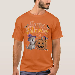 Spooky Otter Witch Pumpkin Halloween - Otter lover T-Shirt