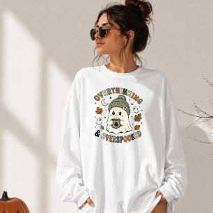 Spooky Overthinker Ghost Pumpkin Halloween T-Shirt