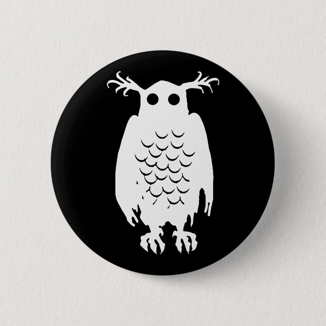 Spooky Owl 6 Cm Round Badge (Front)