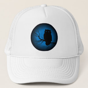 Spooky Owl Blue Moon Trucker Hat
