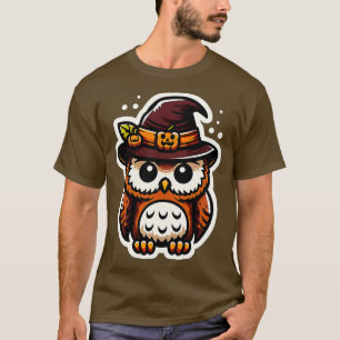 Spooky Owl House Halloween Vintage toon Design 2 T-Shirt