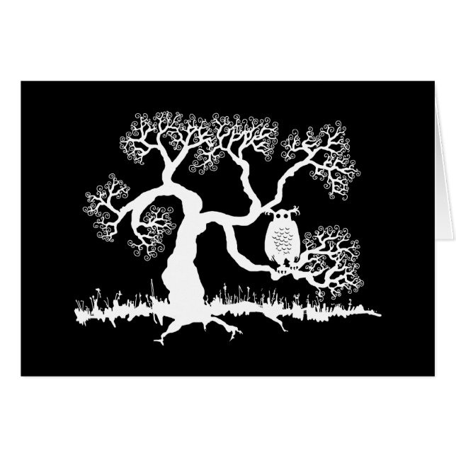 Spooky Owl In Tree (Front Horizontal)