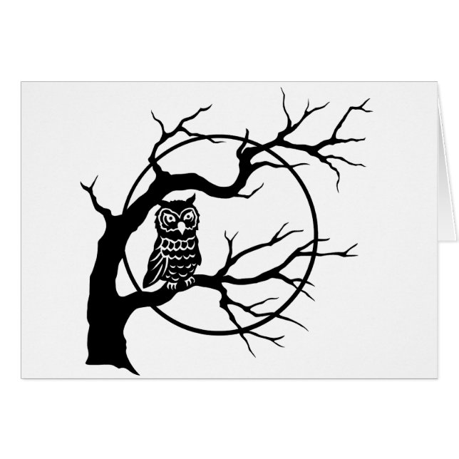 Spooky Owl in Tree (Front Horizontal)