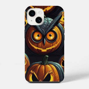 Spooky Owl on Pumpkin iPhone 14 Case