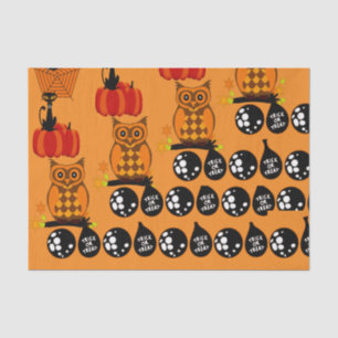 Spooky Owls Halloween Trick Or Treat Balls Tissue Paper