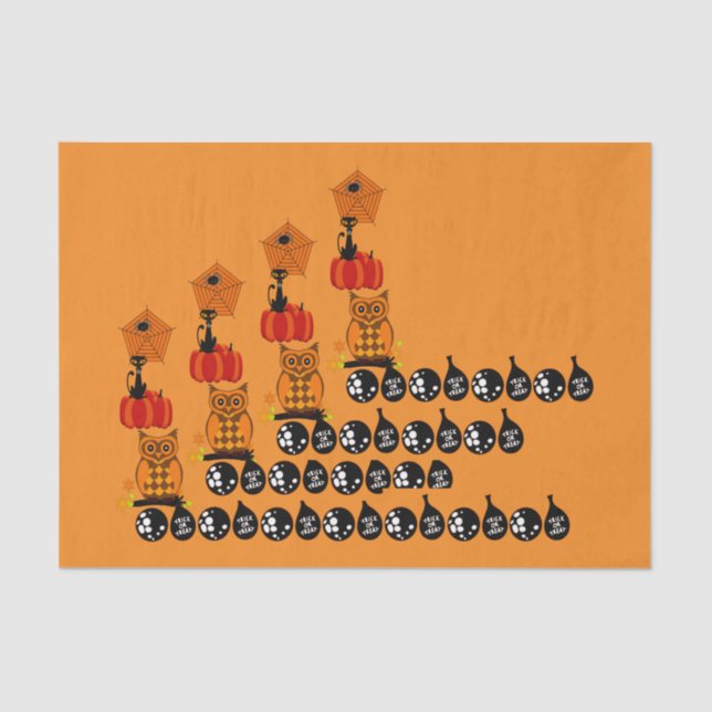 Spooky Owls Halloween Trick Or Treat Balls Tissue  Tissue Paper (Front)