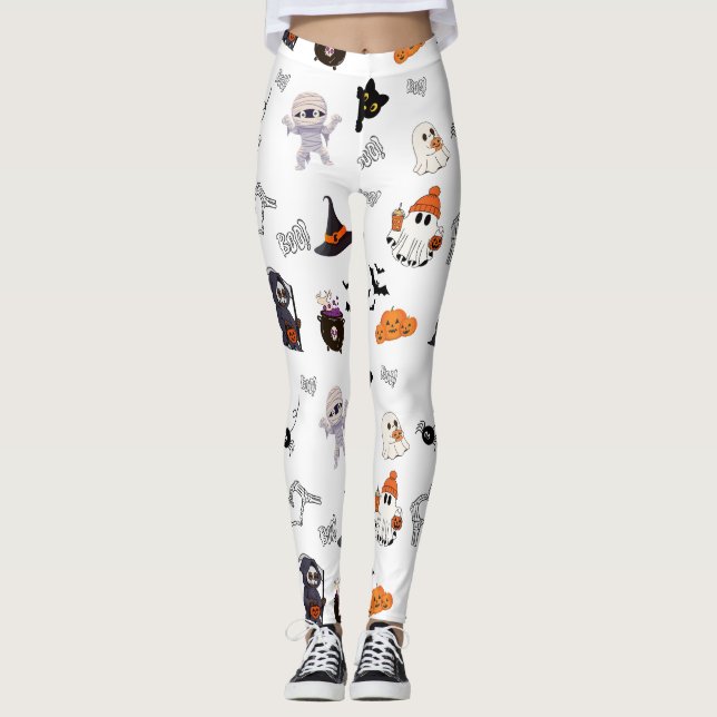 Spooky Parade: Halloween Character Leggings (Front)