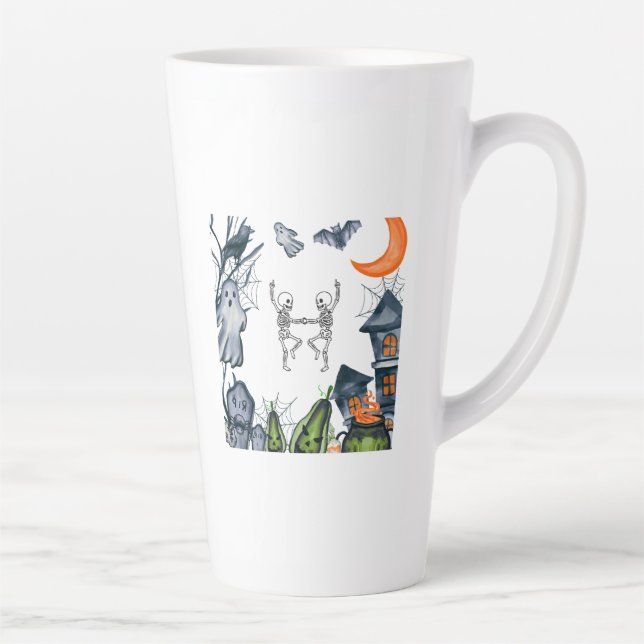 Spooky Party Frame tee shirt Latte Mug (Right)