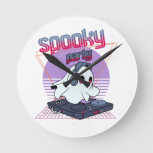 Spooky Party Halloween Round Clock