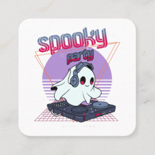 Spooky Party Halloween Square Business Card