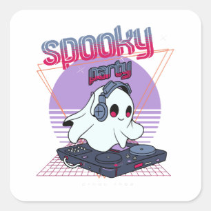 Spooky Party Halloween Square Sticker