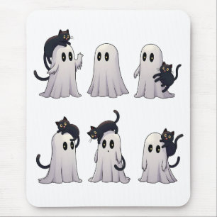  Spooky Pastel Gothic Ghosts Black Cats Halloween  Mouse Mat